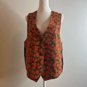 Vtg 80s Halloween Pumpkin Vest / vintage jack o’lantern / Halloween